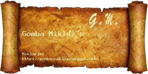 Gomba Miklós névjegykártya